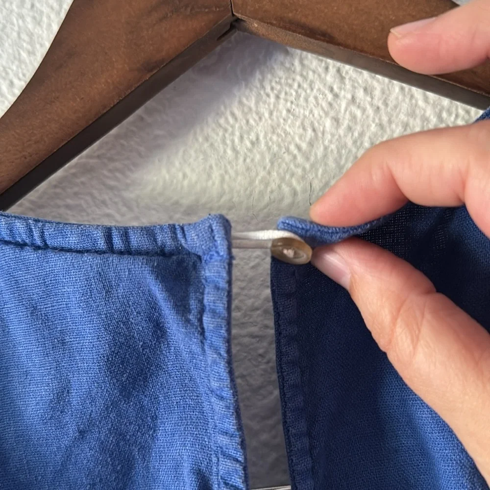 Universal Thread Blue Jumpsuit V Neck Open Back Wide Leg XL Boho Effortless Chic - Picture 7 of 16